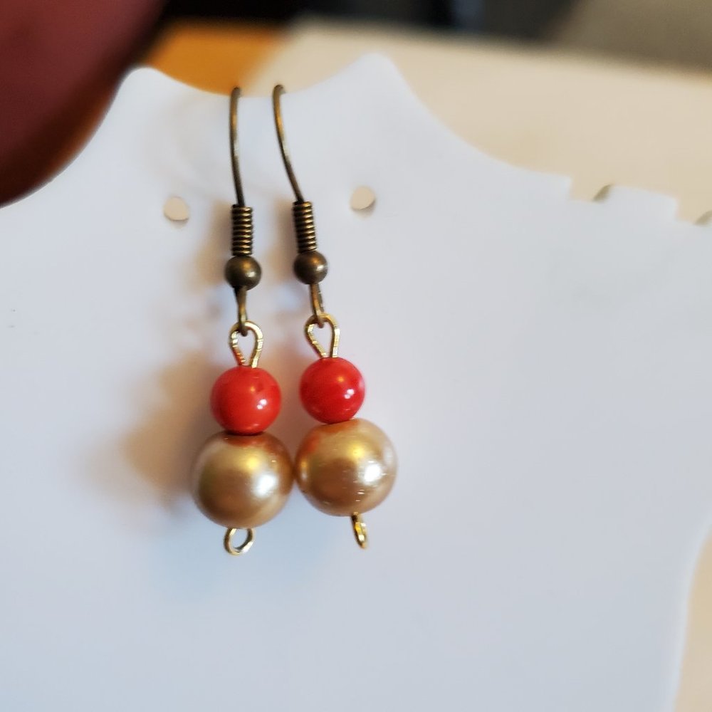 Bronze Hook Glass Dangle Earrings Tony Alexander Jewelry Artisan Fashion Design